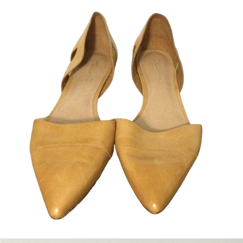 MADEWELL Leather Flats Shoes Camel Pointy Toe Size 11